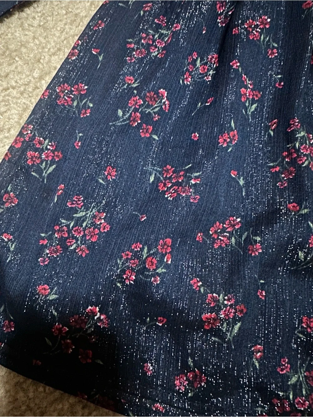 OshKosh B’gosh Girls 4T Floral Dress Eyelet Sleeves Button Back NWOT